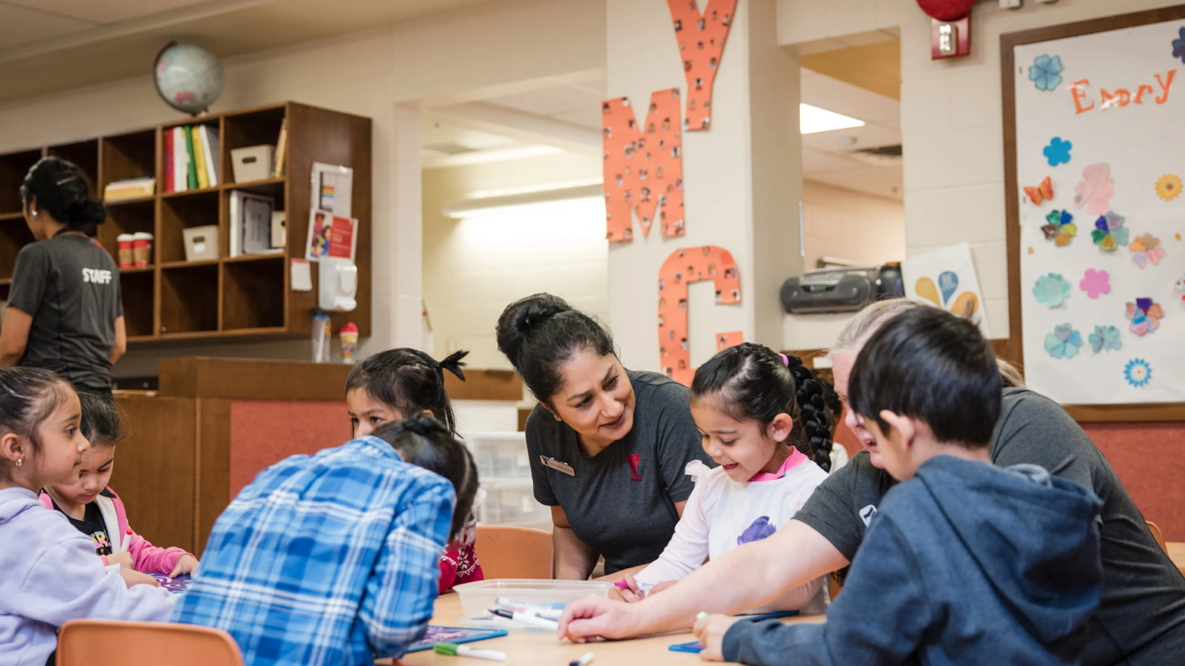 YMCA staff working with youth
