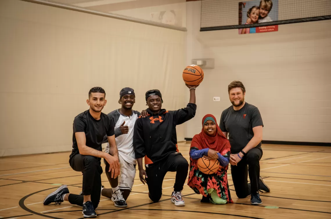 Basketball court with members